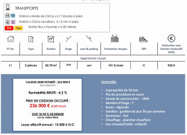 
                                                                                        Vente
                                                                                         Appartement 2 pièces occupé idéal investisseur
