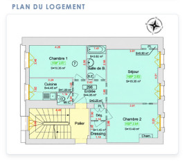 
                                                                                        Vente
                                                                                         Appartement 3 pièces traversant - Loué