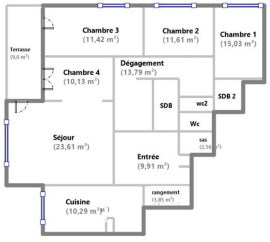
                                                                                        Vente
                                                                                         Appartement - 5 pièces - 120 m²