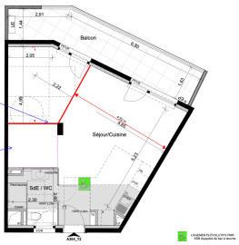 
                                                                                        Vente
                                                                                         Appartement  - Appartement  - 2 pièces  - 48.98 m²