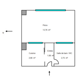 
                                                                                        Vente
                                                                                         Appartement  - Studio  - 21.05 m²