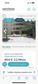 
                                                                                        Location
                                                                                         Appartement T3 3eme étage, terrasse, garage.