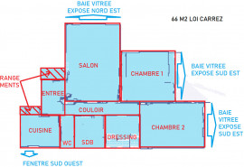 
                                                                                        Vente
                                                                                         APPT 66 m2 Paris 19 - face Parc et canal d'eau