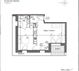 
                                                                                        Location
                                                                                         Beau T2 44m² avec terrasse 7m² résidence récente