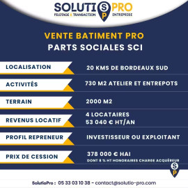
                                                                                        Vente
                                                                                         Cession exploitation & immobilier (parts sociales)