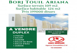 
                                                                        Vente
                                                                         Duplex Borj Touil 3M642