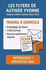 
                                                                        Aide à domicile
                                                                         Emballage de flyers à domicile – Temps libre