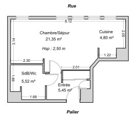 
                                                                                        Vente
                                                                                         Exclusivité - Studio (modulable en 2 pièces)