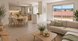 
                                                                                        Vente
                                                                                         Maison plain pied de 96 m² sur un Terrain de 739 m² avec une Vue sur les collines en face  Les points forts