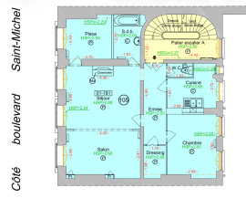 
                                                                                        Vente
                                                                                         Saint-Michel - Appartement de 3 pièces traversant