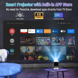 
                                                                                        TV
                                                                                         Vidéoprojecteur 4K Bluetooth portable HD