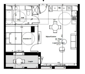 
                                                                                        Vente
                                                                                         Appartement T2 avec Loggia