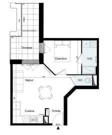 
                                                                                        Vente
                                                                                         Appartement T2 de 38m2 au Plessis Robinson