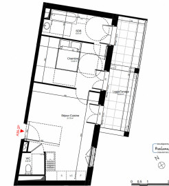 
                                                                                        Vente
                                                                                         Appartement T2 de 43m2 - Le Blanc Mesnil