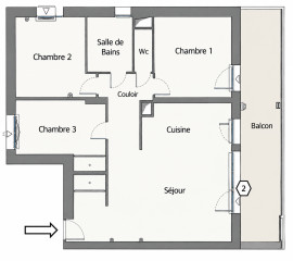 
                                                                                        Vente
                                                                                         Appartement T4 - dernier étage avec terrasse