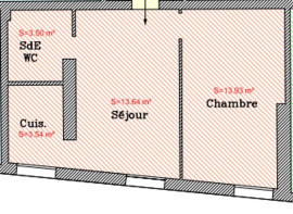 
                                                                                        Location
                                                                                         Beau 2P meublé 34m² très lumineux rénové récemment