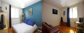 
                                                                                        Location
                                                                                         Beau T3 55m² rénové sans vis à vis + Garage