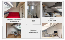 
                                                                        Location
                                                                         Grand studio meublé lumineux refait à neuf