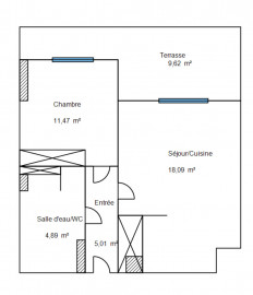 Vente
Nice Riquier – Spacieux 2 pièces de 39 m2 disposant d’une belle terrasse exposée Sud