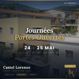 
                                                                                        Vente
                                                                                         PORTES OUVERTES - T3 traversant avec terrasse et vue dégagée à Cogolin