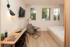 
                                                                                        Location
                                                                                         Studio meublé avec rooftop, jardin, salle de sport, home cinéma et services de ménage et maintenance dans une résidence neuve en coliving (loyer tout inclus)