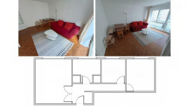 
                                                                                        Location
                                                                                         T2 meublé de 44 m2 sur la ligne 14