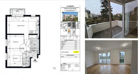 
                                                                                        Location
                                                                                         T3 meublé 59m² neuf proche Metro 11