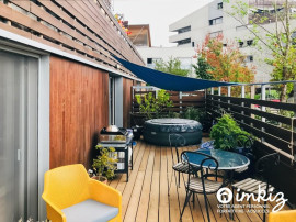 Appartement 4 p.  grande terrasse vue Bassins Bordeaux