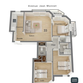 Spécial investisseur - Appartement T4 de 82,40m2 avec Balcon Issy-les-Moulineaux