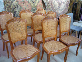 8 chaises bois cannées, promotion Sartrouville