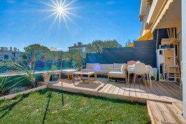 Antibes Peyregoue - Superbe rez de jardin dans une résidence sécurisée avec vue mer Antibes