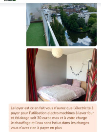 Appartement dernier étage belle vue et parking Rennes