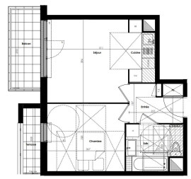 Appartement deux pièces de 40 m² balcon, terrasse et parking en sous sol Saint-Pierre-du-Perray