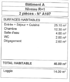 Appartement T2 46m² à Bègles Bègles