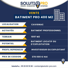 BATIMENT NEUF 400 M2 Cavignac