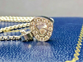 Collier Chopard Happy Diamonds coeur Or gris Montjoux