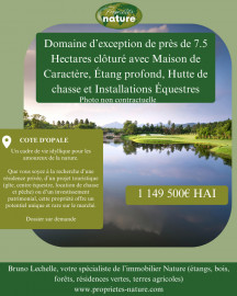 Domaine pour résidence, chasse, pêche, équitation Calais