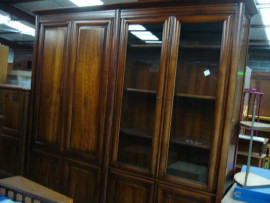 Grand meuble bibliothèque en merisier, promotion Sartrouville