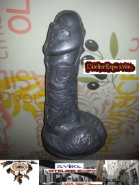 objet d'art rare phallus tribale en fer Saint-Chamond