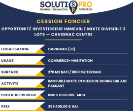 OPPORTUNITÉ INVESTISSEUR Cavignac