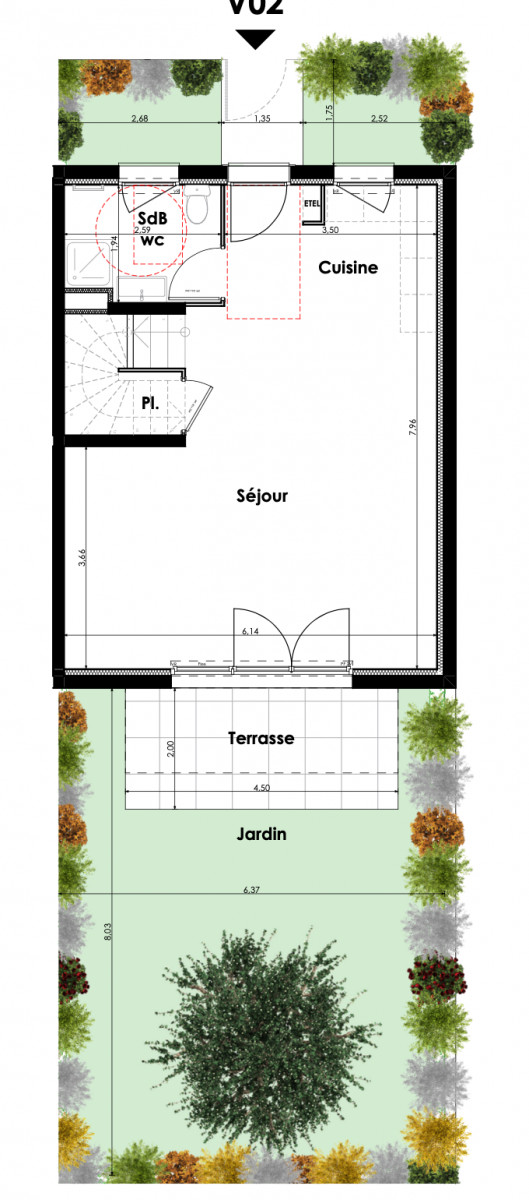 
                                                Vente
                                                 Maison jumelée - 4 pièces - 88.8 m2