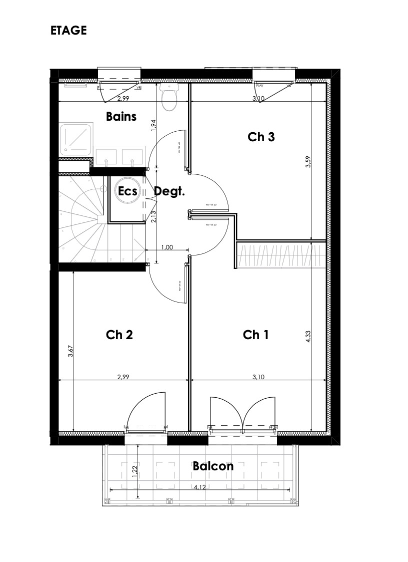
                                                Vente
                                                 Maison jumelée - 4 pièces - 88.8 m2