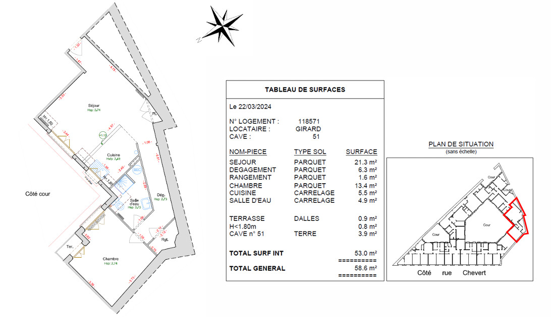 
                                                Vente
                                                 2 PIECES SUR COUR