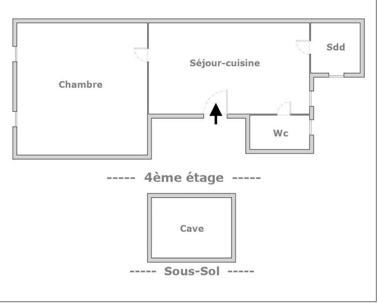 
                                                Vente
                                                 2P de 27m² sans perte de place