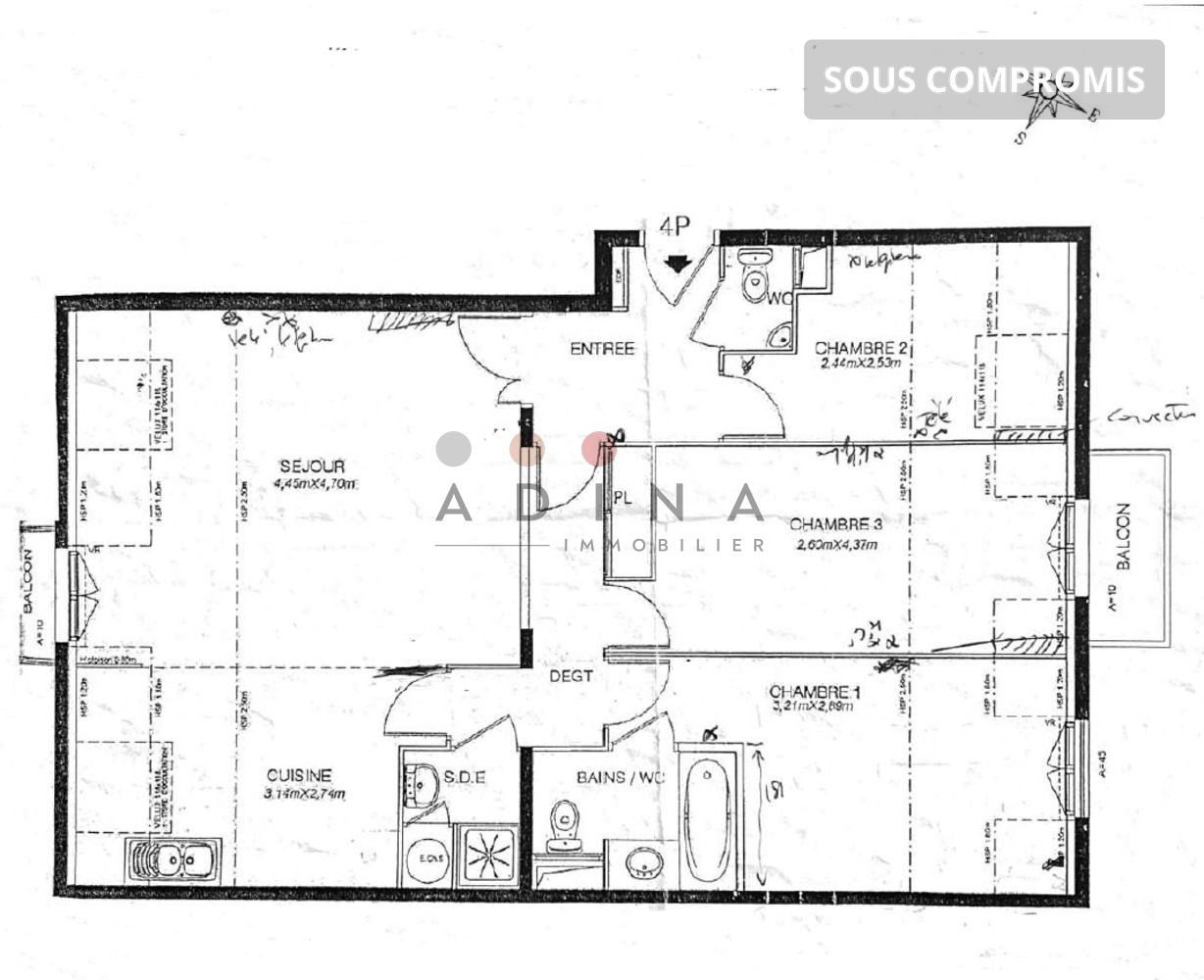 
                                                Vente
                                                 4 Pièces Dernier Etage –  Cœur de Ville – Le