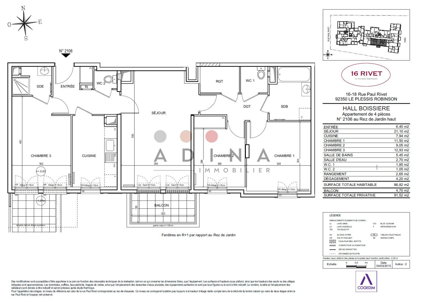 
                                                Vente
                                                 4 Pièces Familial avec Balcon plein Sud