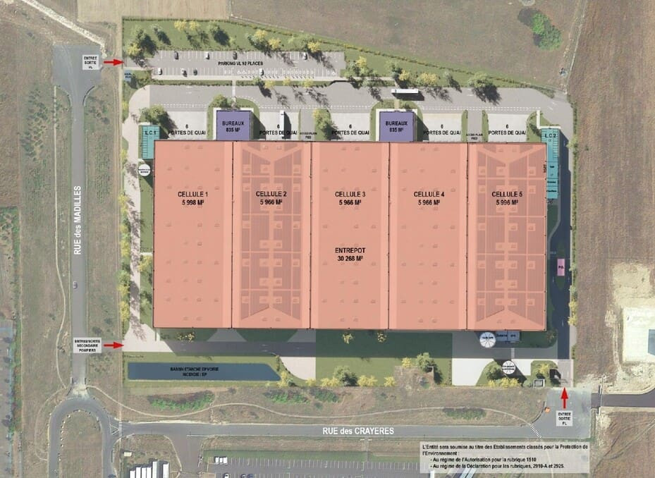 
                                                Location
                                                 À louer – Entrepôts Logistiques de 5 966 à 5 998 m²à Saint-Martin-sur-le-Pré – Marne (51)