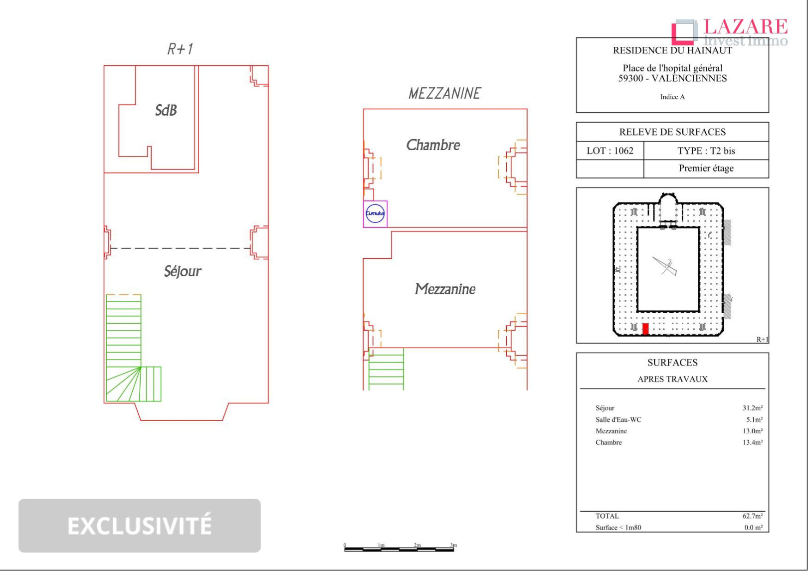 
                                                Location
                                                 A LOUER T2 duplex refait à neuf