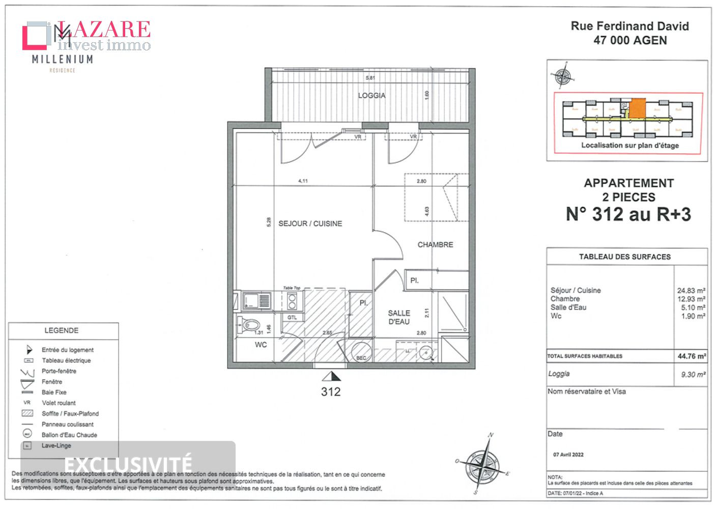 
                                                Location
                                                 A LOUER T2 Meublé récent avec parking
