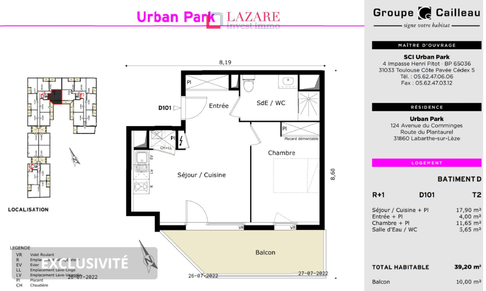 
                                                Location
                                                 A LOUER T2 récent avec balcon